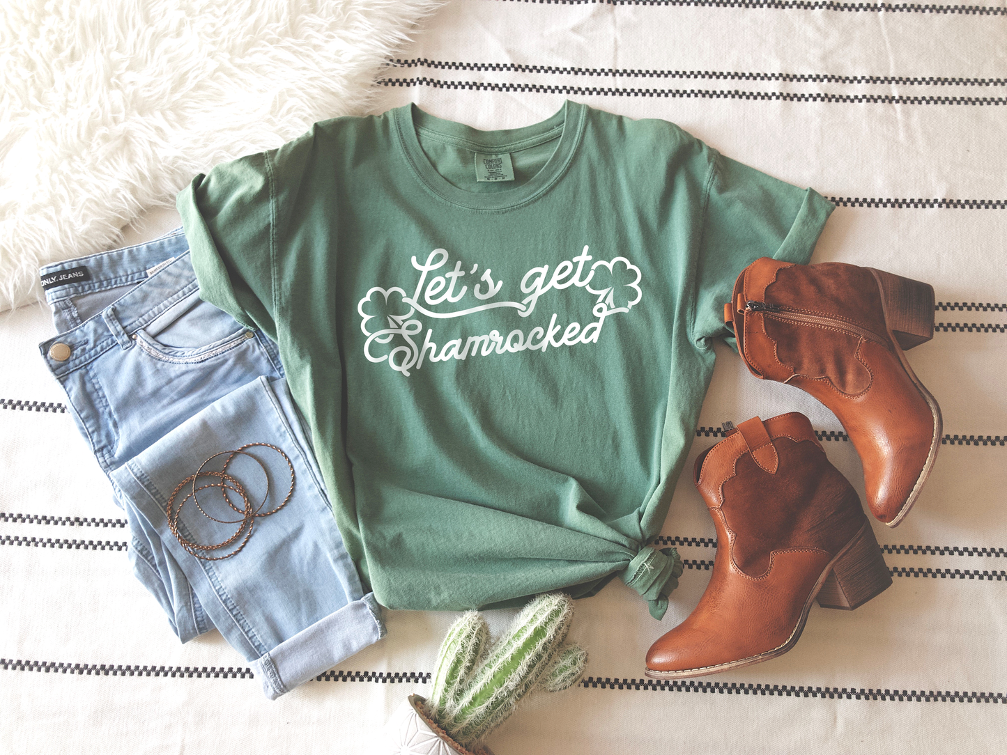 Let's Get Shamrocked, St. Patricks Day, Trendy Tee