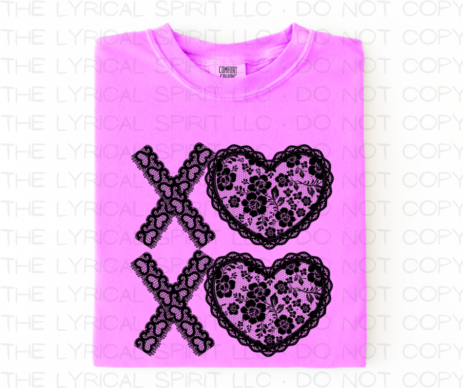 Exclusive Xoxo Black Lace T-Shirt