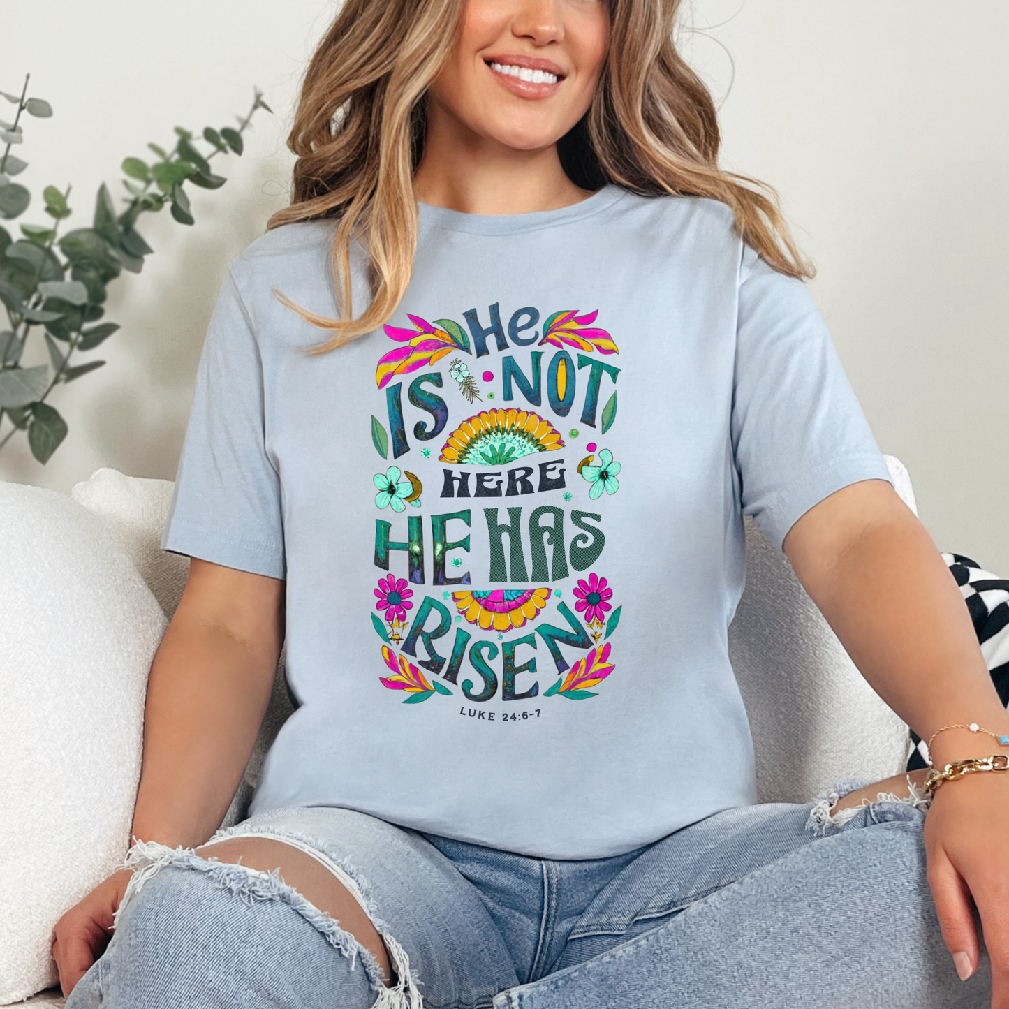 He Has Risen Easter Graphic Tee