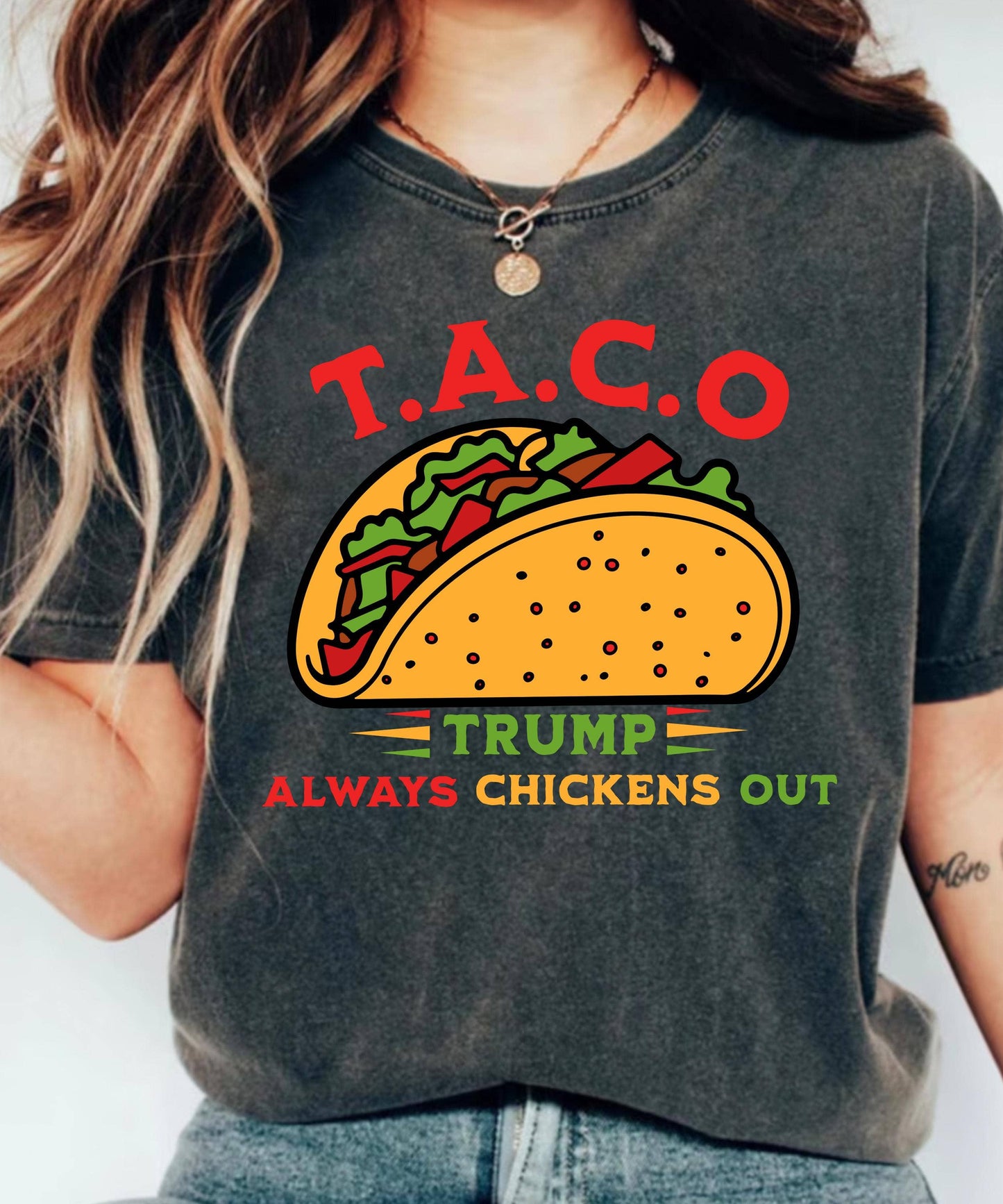 Taco Trump Chickens Out Political Satire T-Shirt