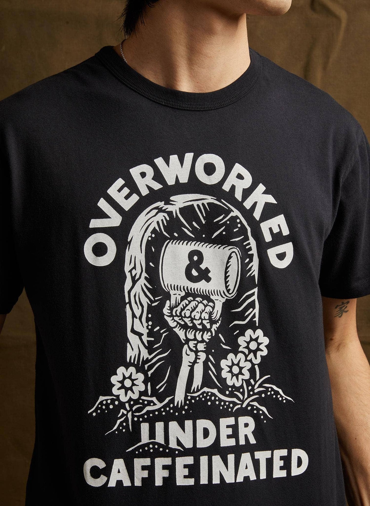 Overworked & Under-Caffeinated Tee - Funny Coffee T-Shirt