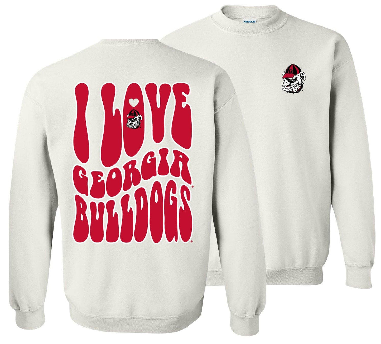 College-Uga Love Team Sweatshirt-White