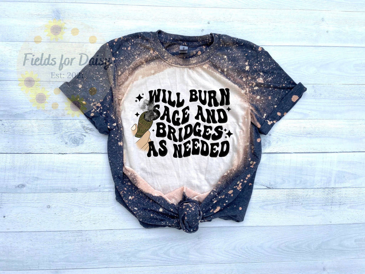 Burn Sage & Bridges – Bleached Shirt – Unique Style