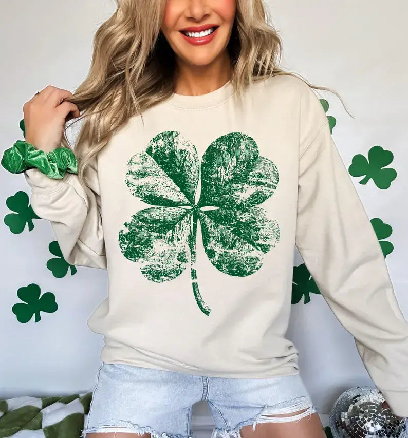 Distressed Clover Sweatshirt