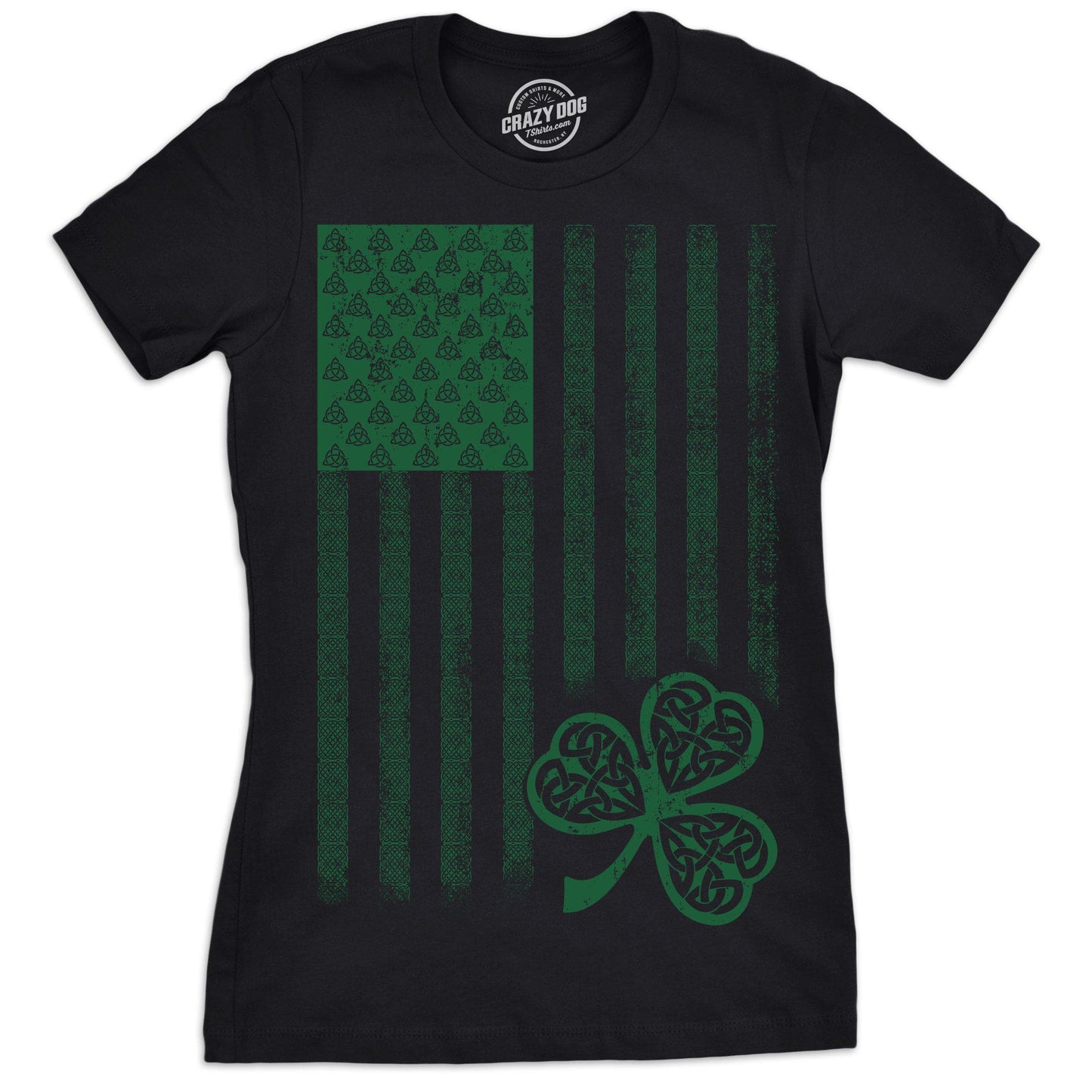 Celtic USA Flag Women's Tshirt Saint Patrick's Day Graphic