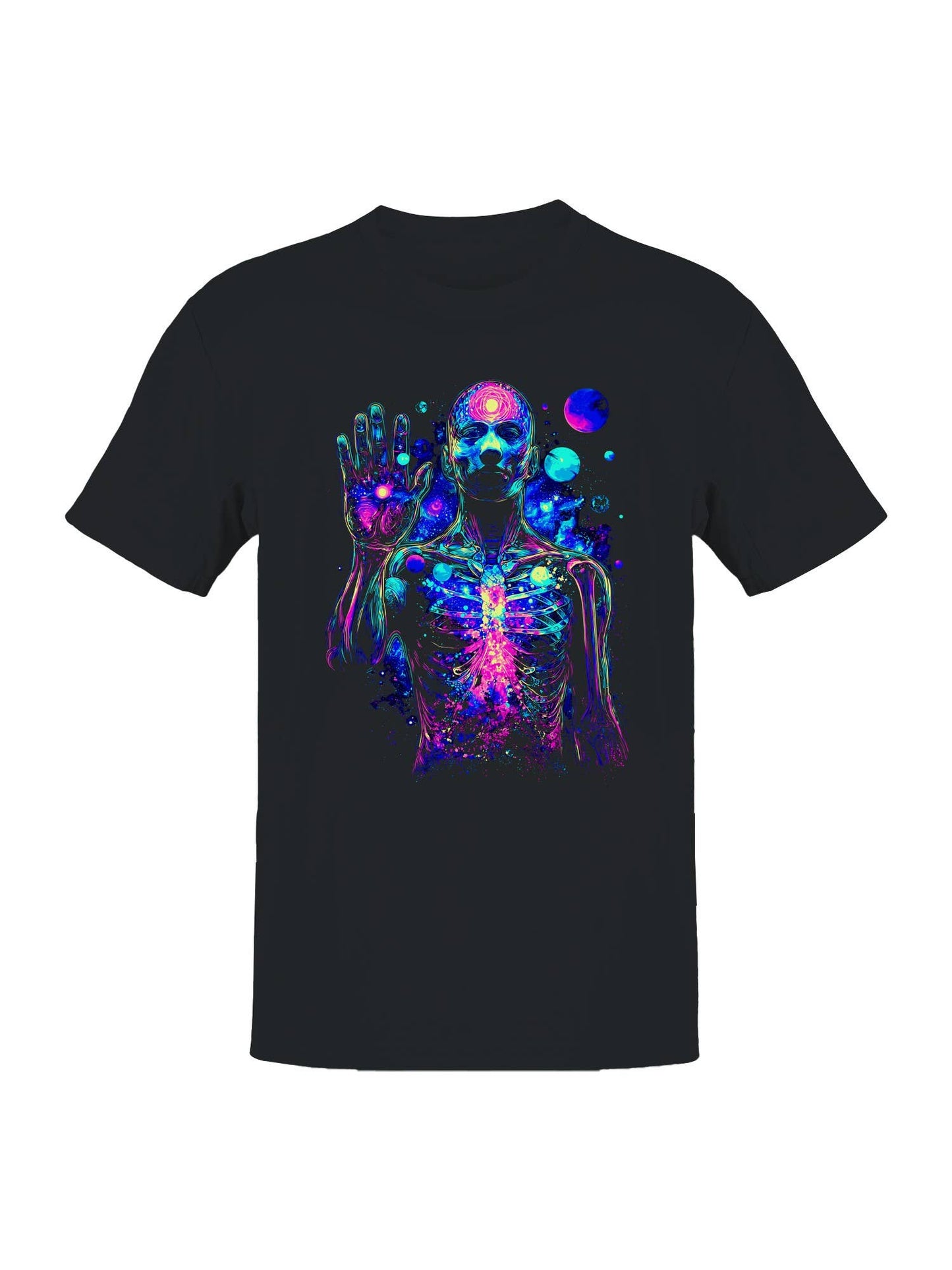 Cosmic Neon Human Anatomy Art Men's T-Shirt