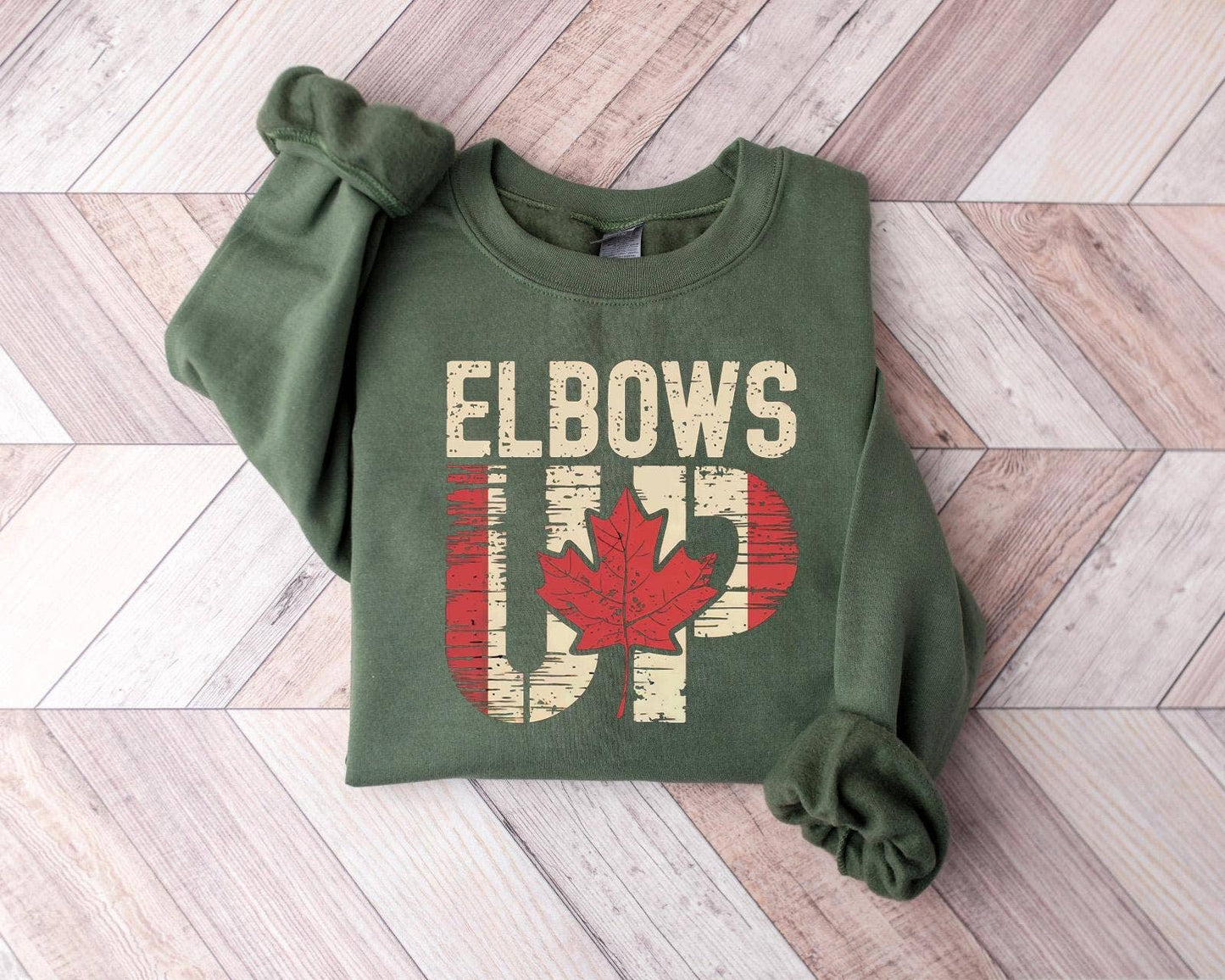 Elbows Up Canadian Hockey Culture Sweatshirt