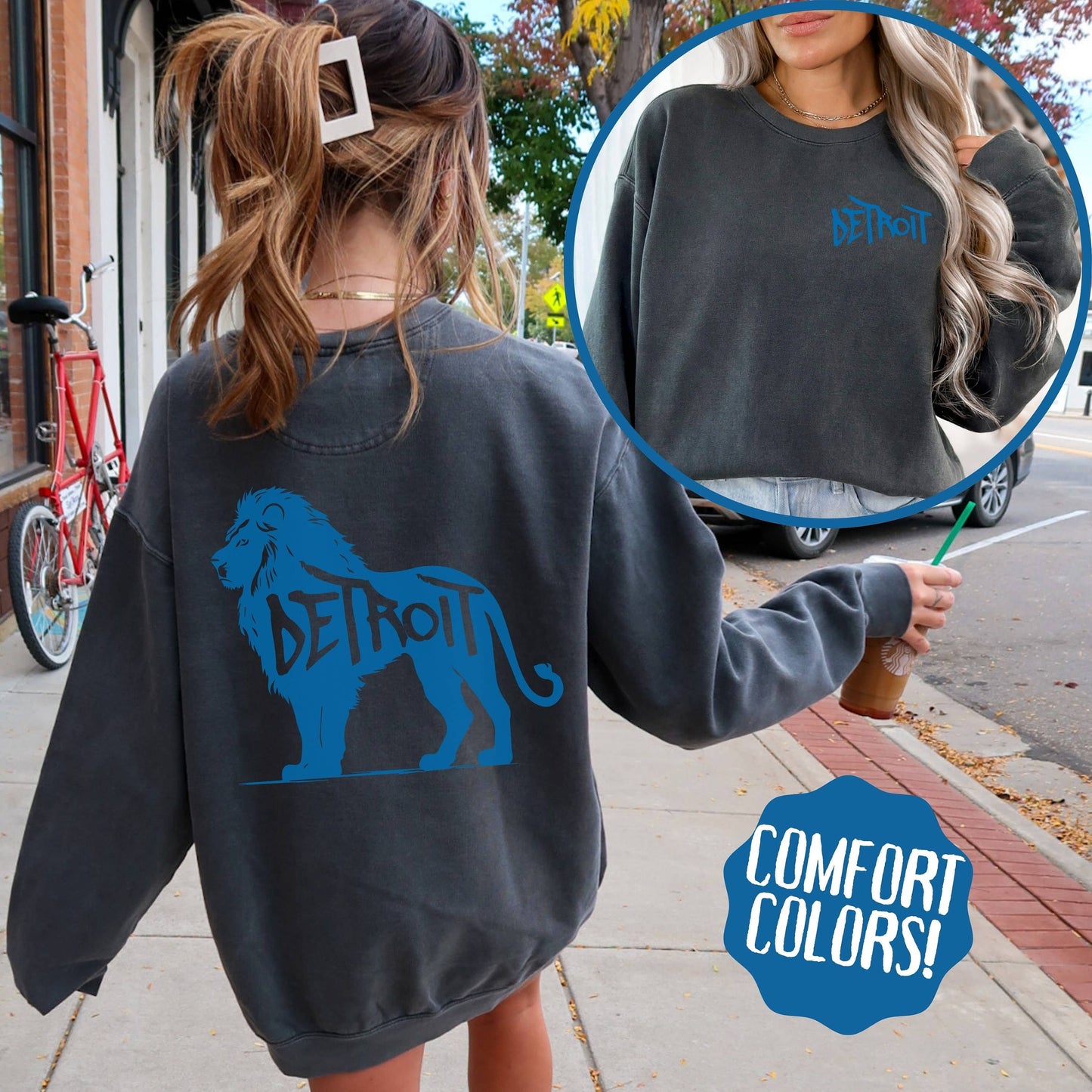 Detroit Lions Vintage Football Sweatshirt Michigan Shirt