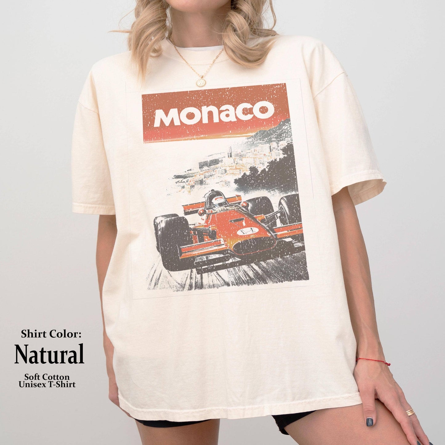 Monaco Retro Racecar T-Shirt Vintage Race Day Apparel