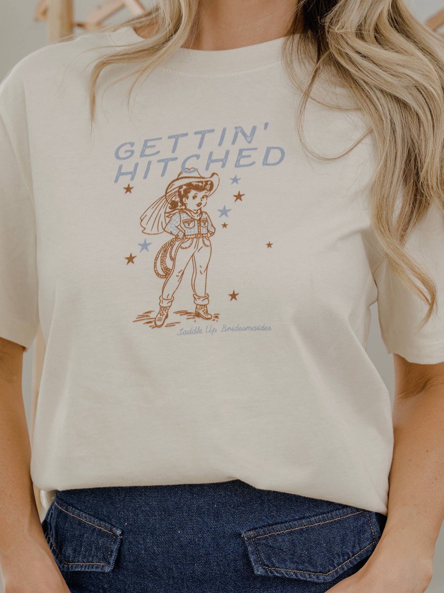Gettin' Hitched Cowgirl Vintage White Ellie Perfect Tee
