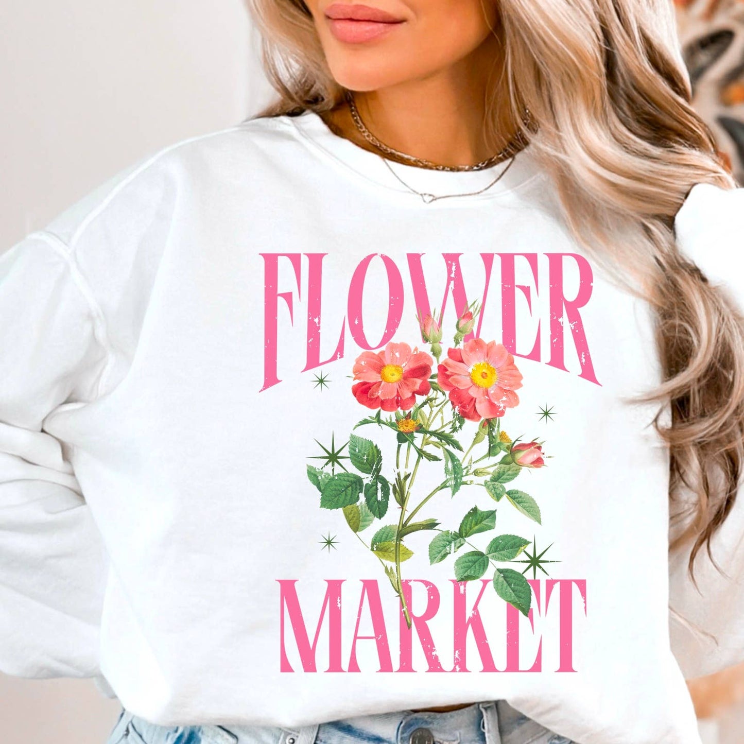 Flower Market Sweatshirt | Summer Graphic Sweatshirt