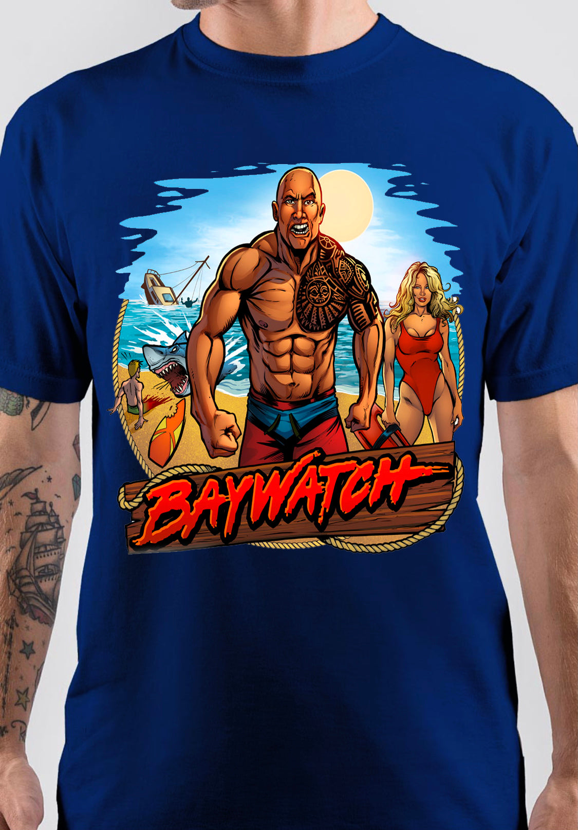 Baywatch The Rock T-Shirt