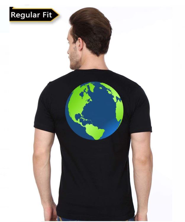 Vuitton Black Half Sleeve Black T-Shirt