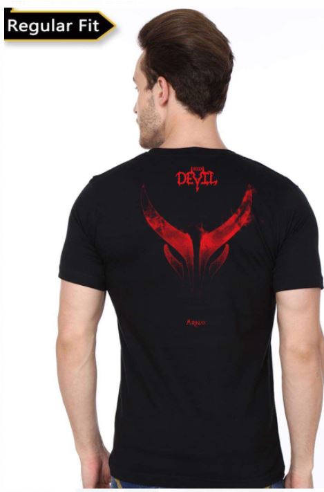 Red Devil Half Sleeve Black T-Shirt