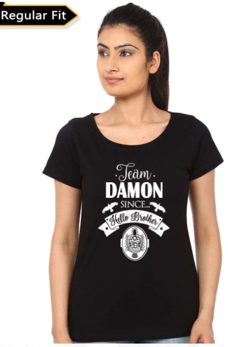 Team Damon Girls Black T-Shirt