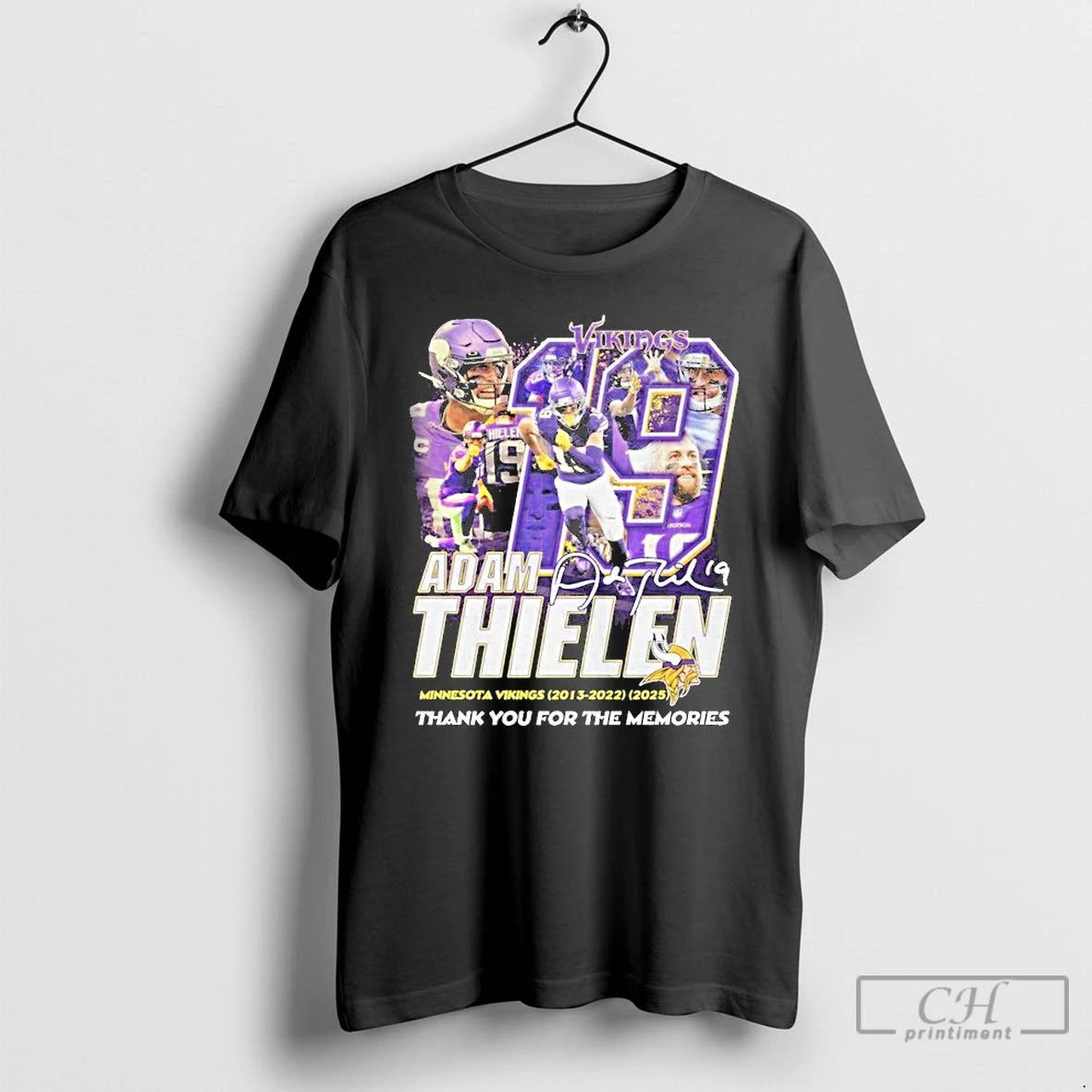 Classic Adam Thielen Minnesota Vikings 2023 2025 Thank You For The Memories Signature T Shirts