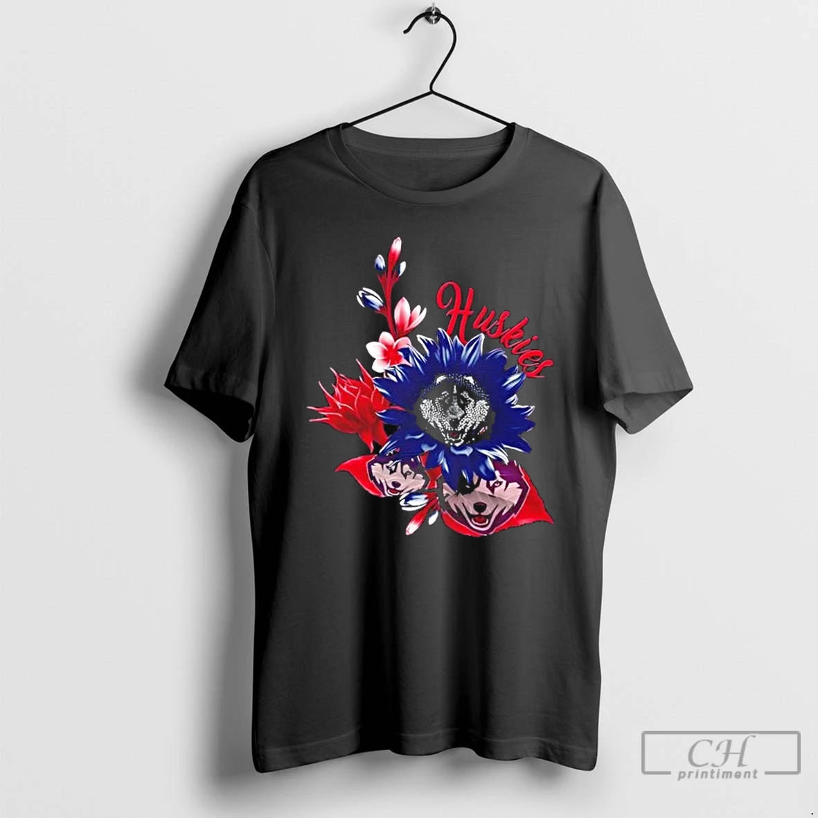 Classic Connecticut Huskies Football X Sunflower Floral