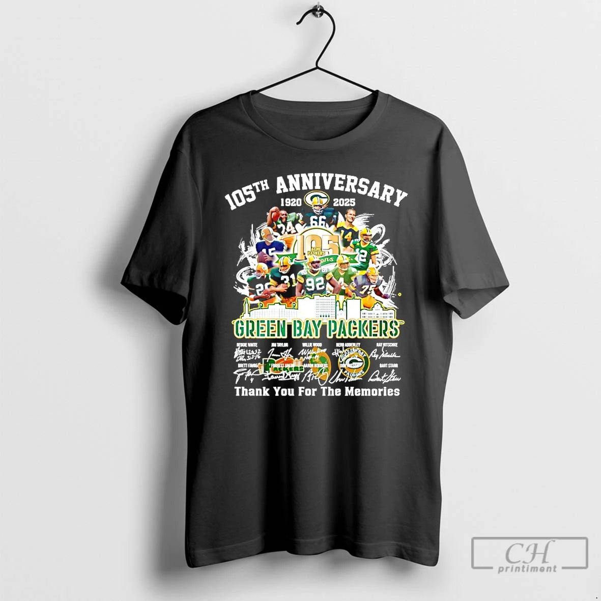 Classic Green Bay Packers 105th Anniversary 1920 2025 Thank You For The Memories T Shirts
