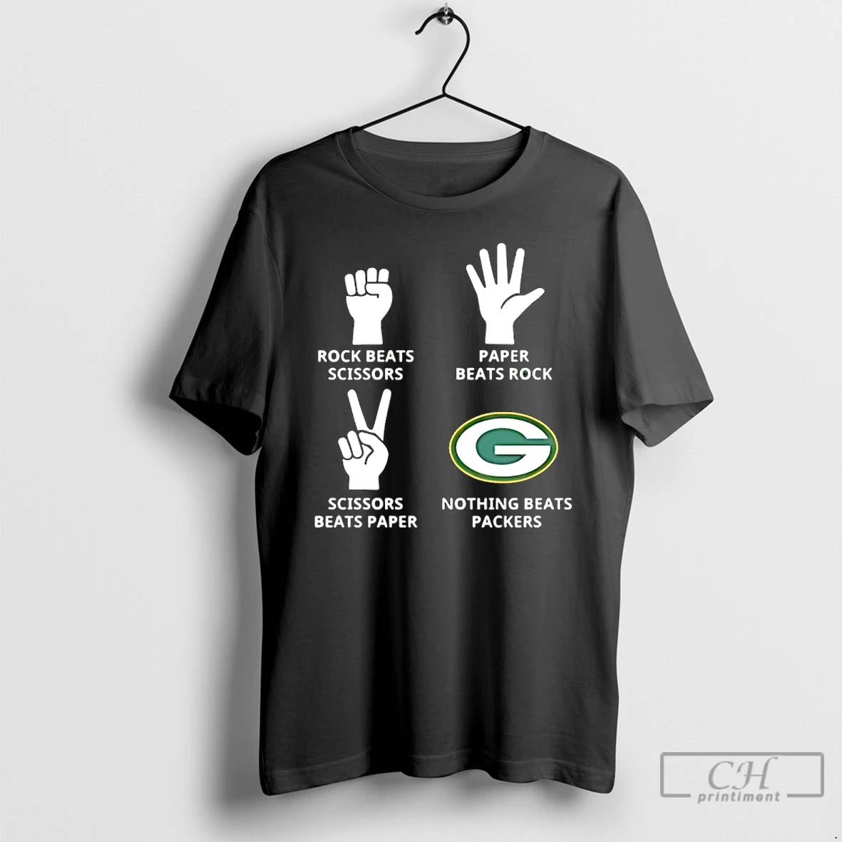 Classic Green Bay Packers Nothing Beats Rock Beats Scissors Paper Beats Rock T Shirts Sweater
