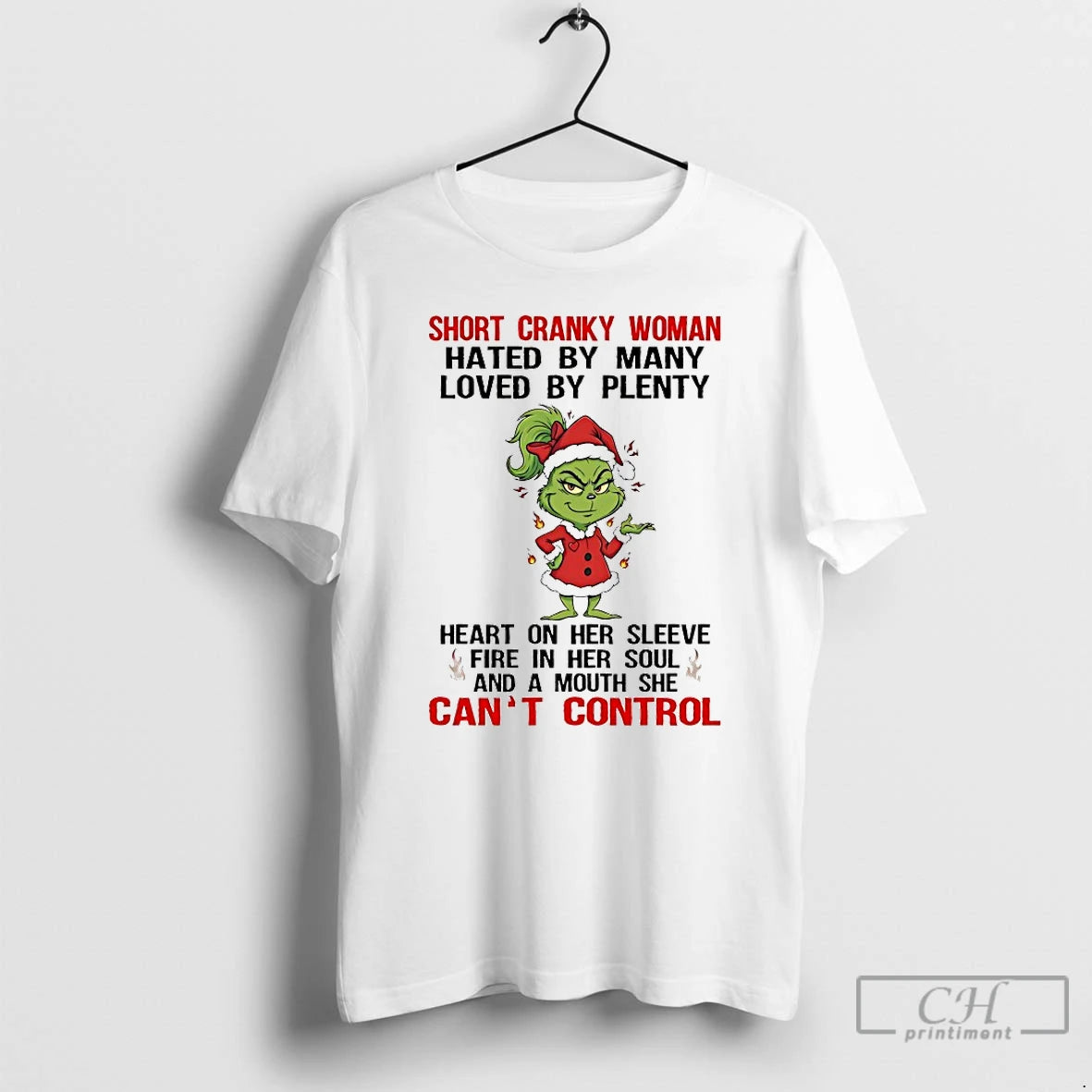 Classic Grinch Short Cranky Woman Hated By Many Loved By Plenty Heart Chirstmas 2025