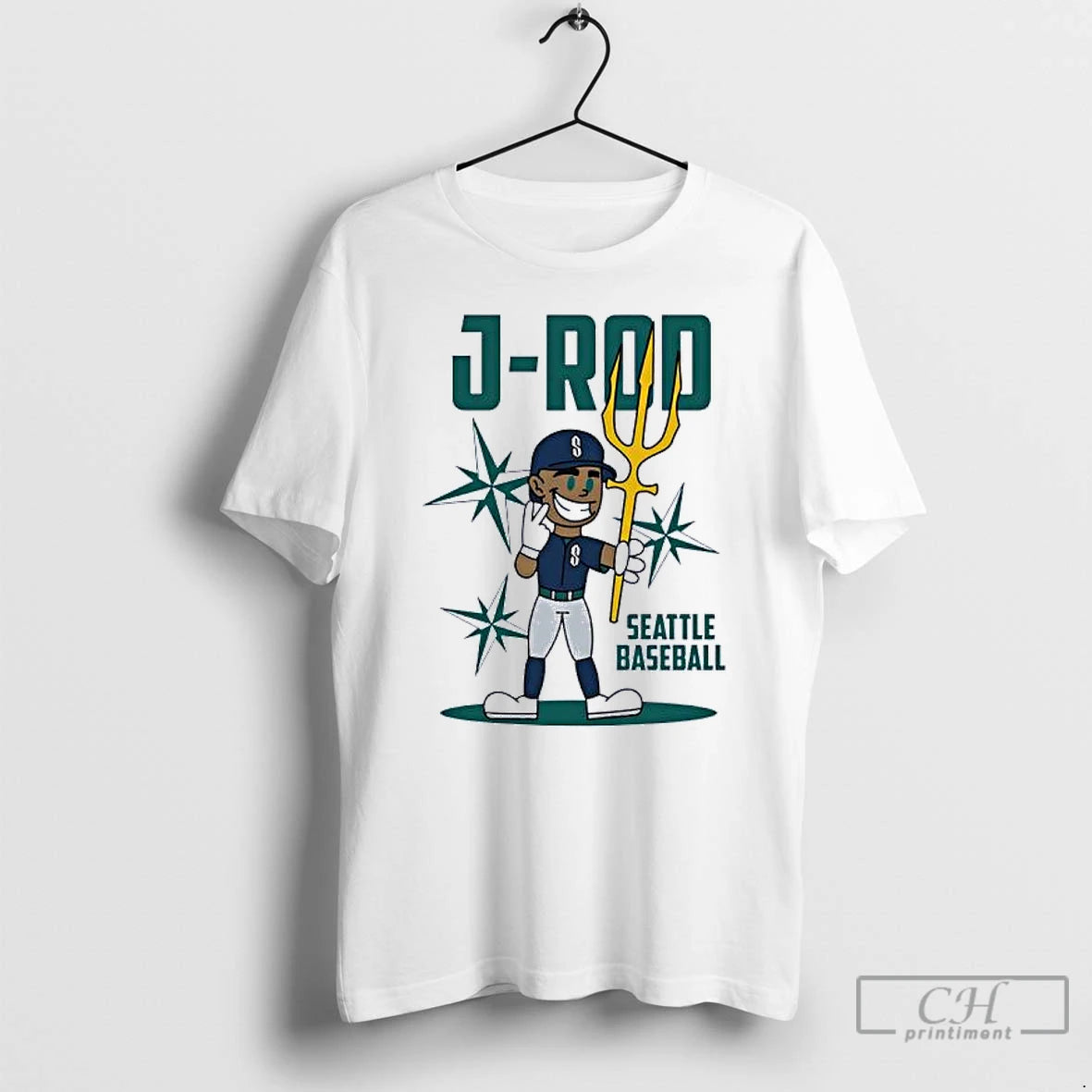 Classic Julio Rodriguez Seattle Mariners Baseball Cartoon Funny