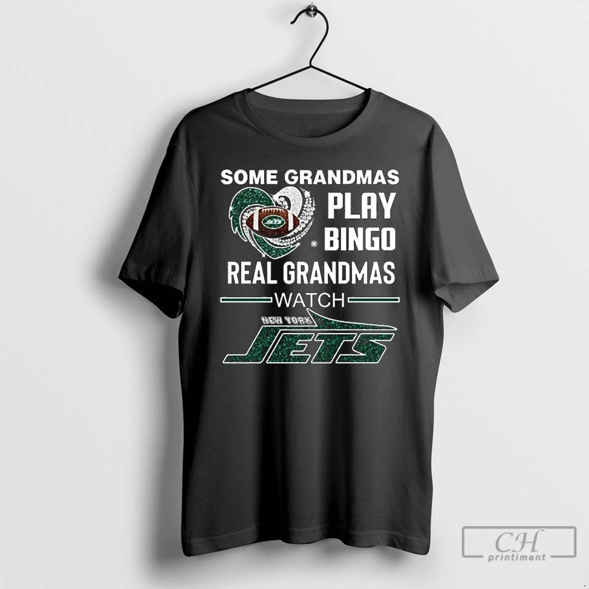Classic Some Grandmas Play Bingo Real Grandmas Watch New York Jets Diamond Heart 2025 Long