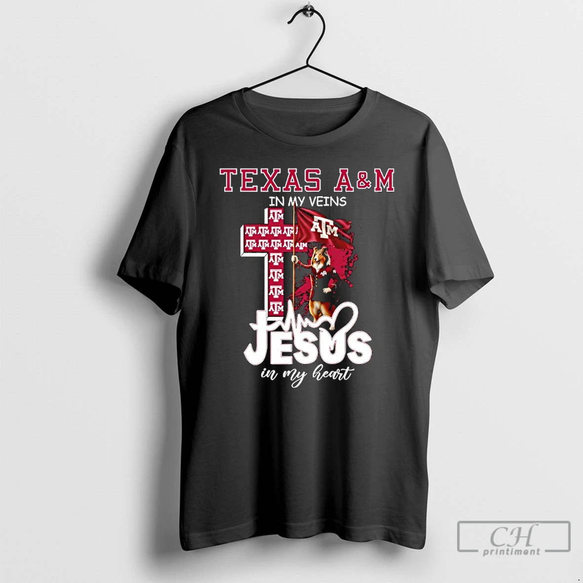 Classic Texas Am In My Veins Jesus In My Heart Mascot Flag T Shirts Sweater