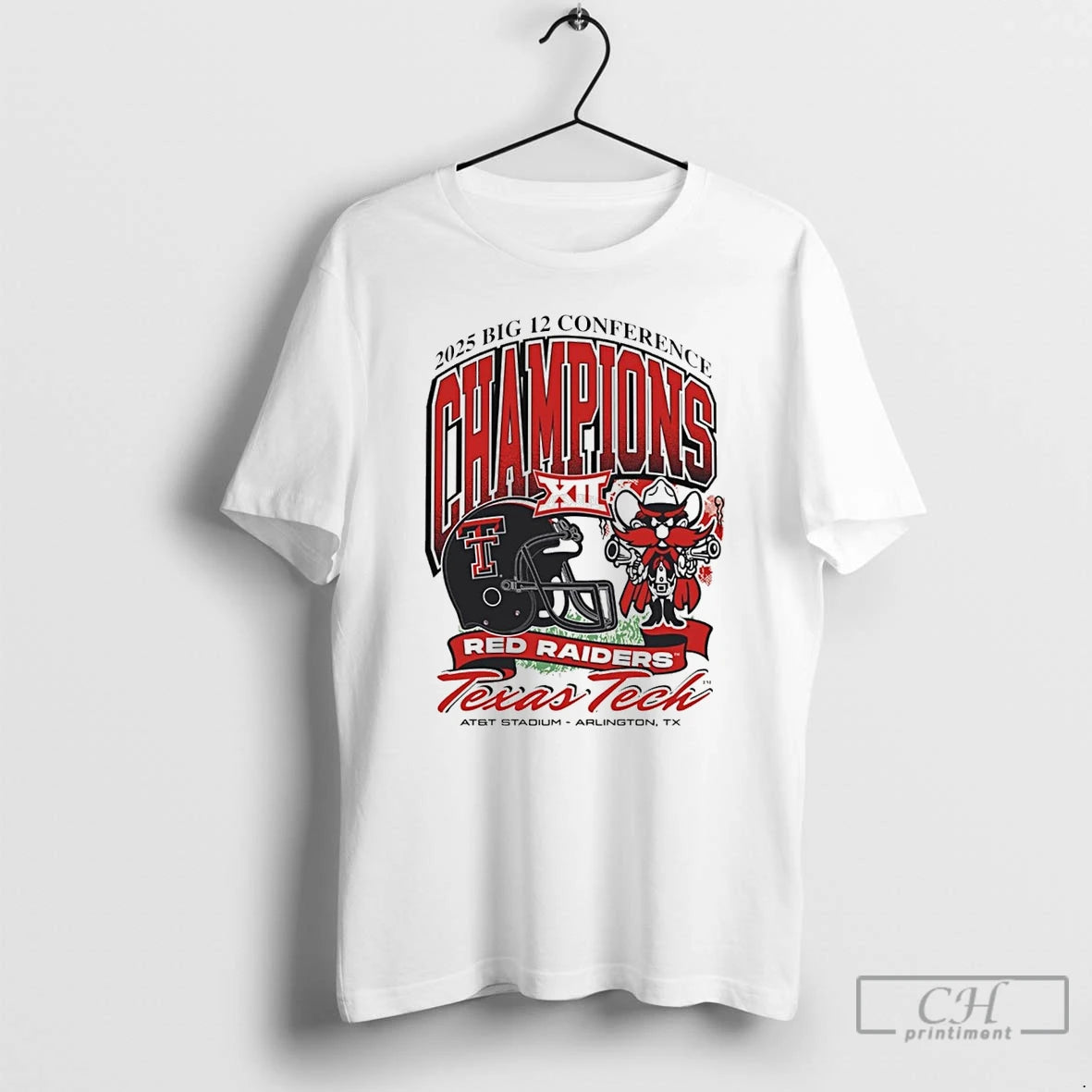 Classic Texas Tech Red Raiders 2025 Big 12 Conference Football Champions Mascot T Shirts Sweater