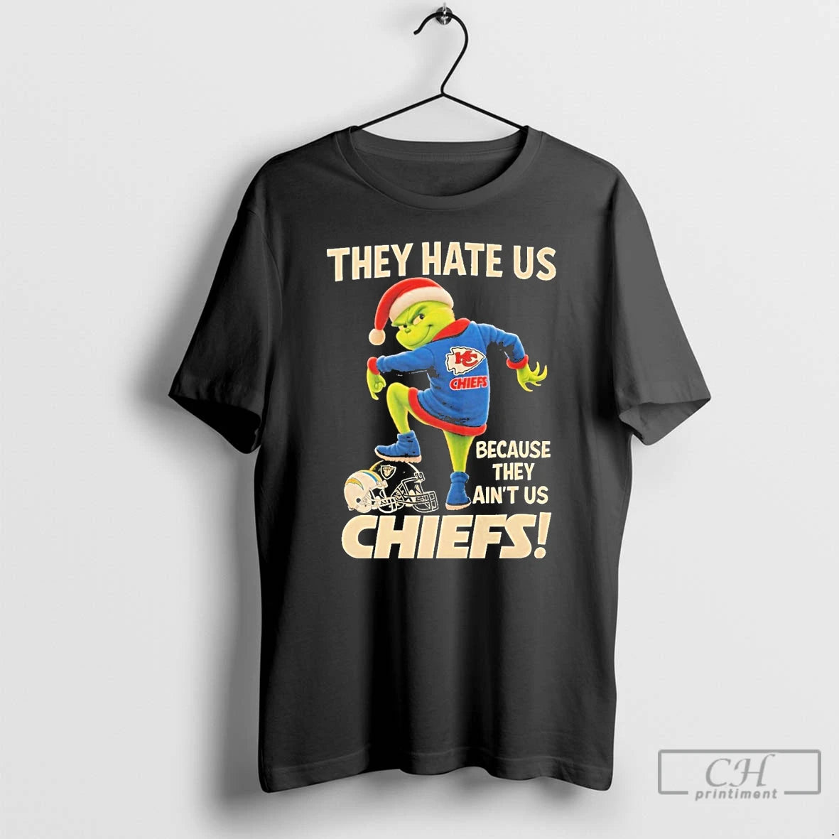Classic They Hate Us Because They Aint Us Kansas City Chiefs Grinch Christmas T Shirts