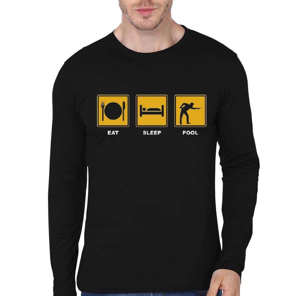 Eat Sleep Pool Full Sleeve T-Shirt