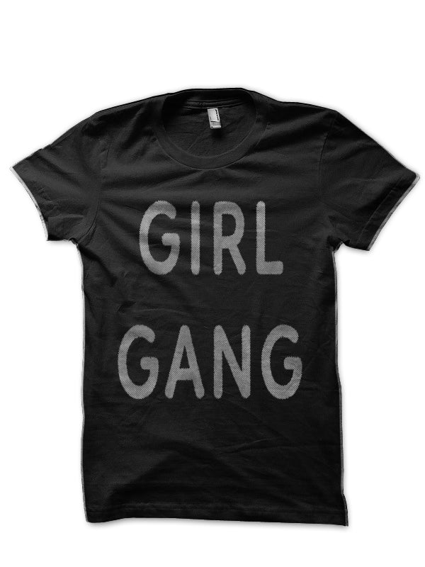 GIRL GANG Black Half Sleeve T-Shirt