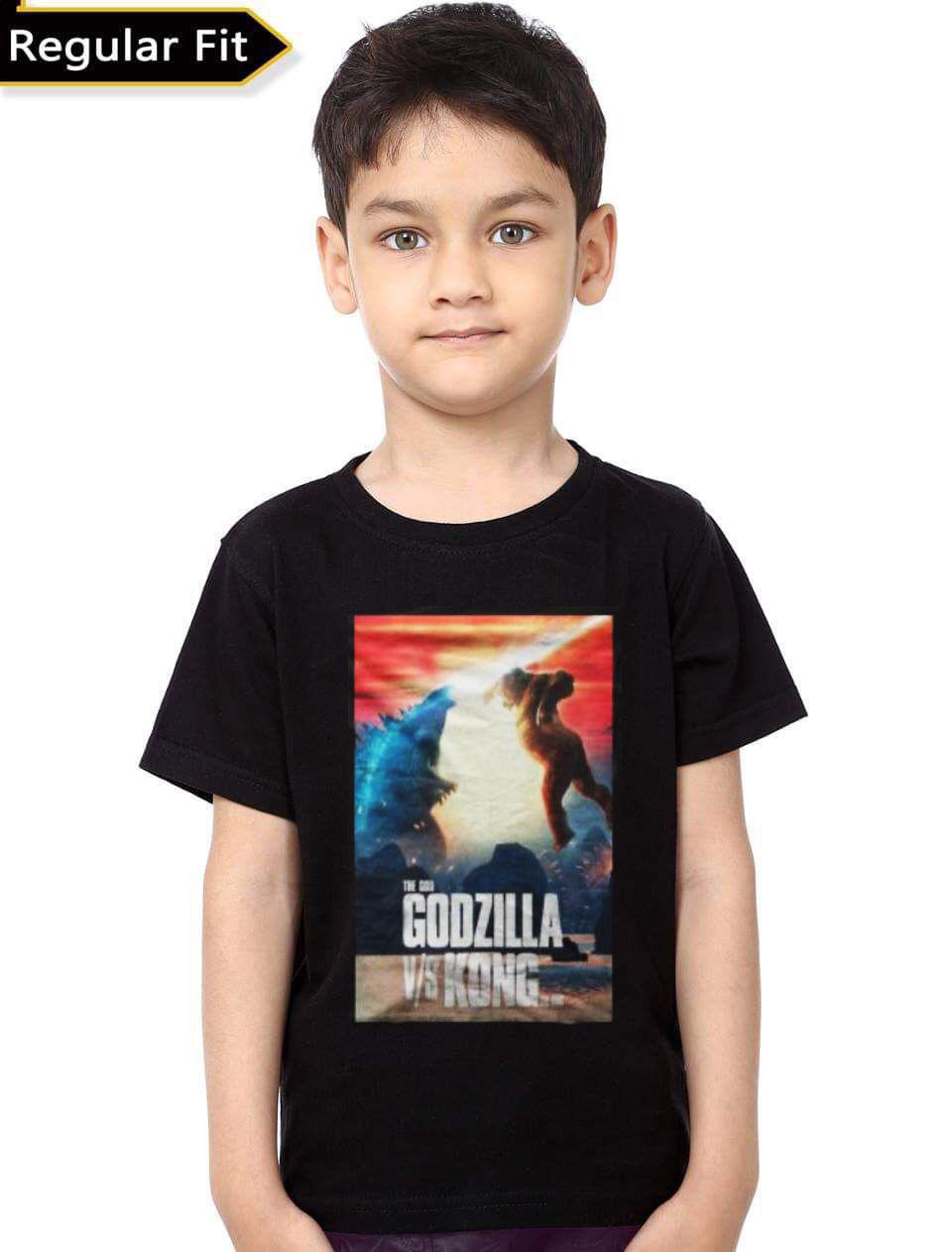 Godzilla Vs Kong Black Kids T-Shirt