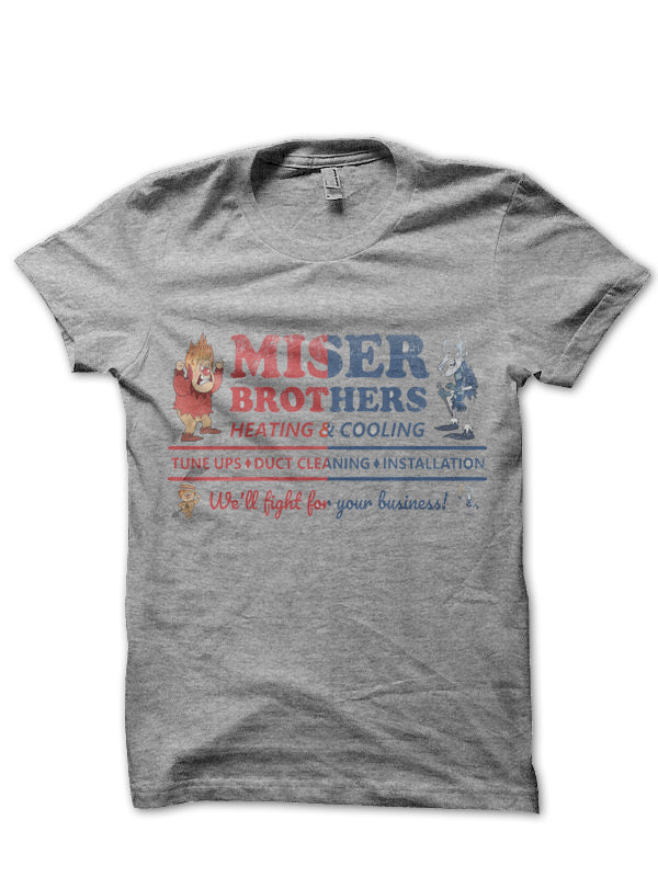 Heating and Cooling Miser Brothers Grey T-Shirt