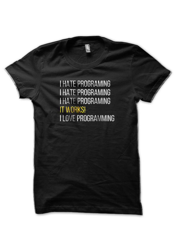 I Hate Programming Black T-Shirt