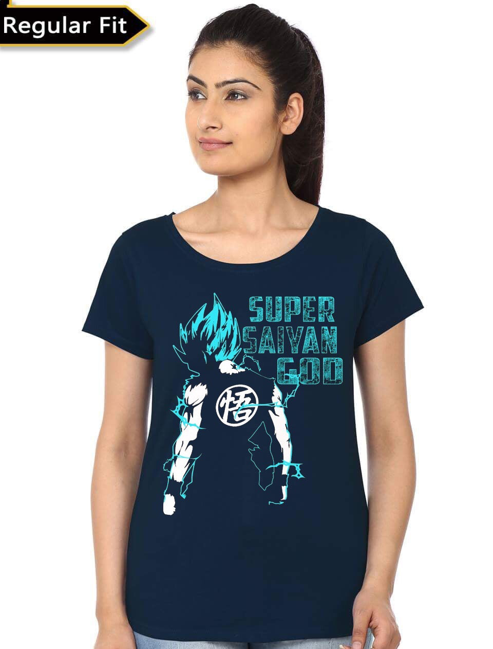 Saiyan God Navy Blue Girl’s T-Shirt