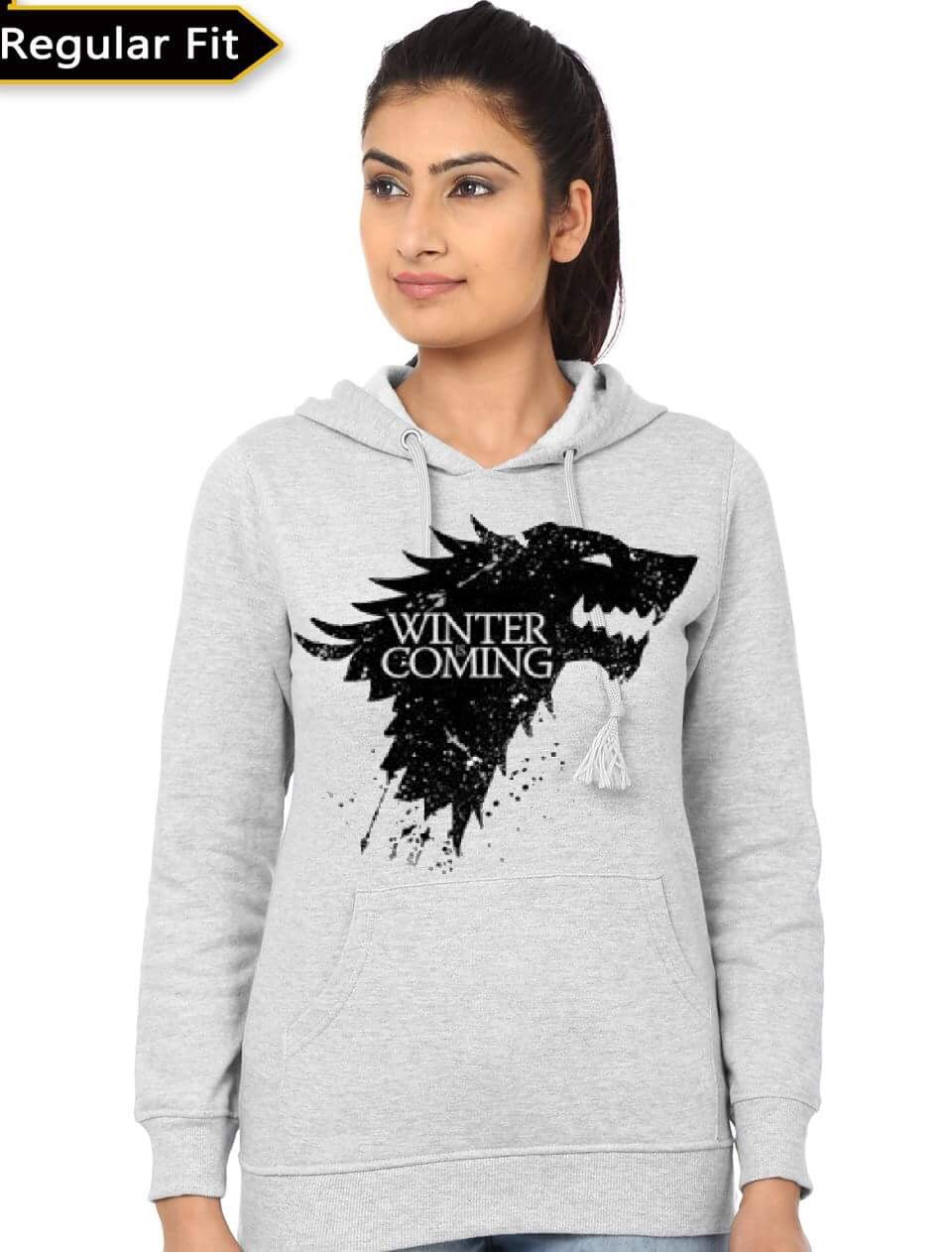 Winter Is Coming Black Girls Hoodie