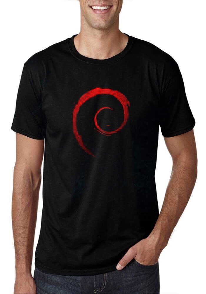 Dark Debian Black T-Shirt