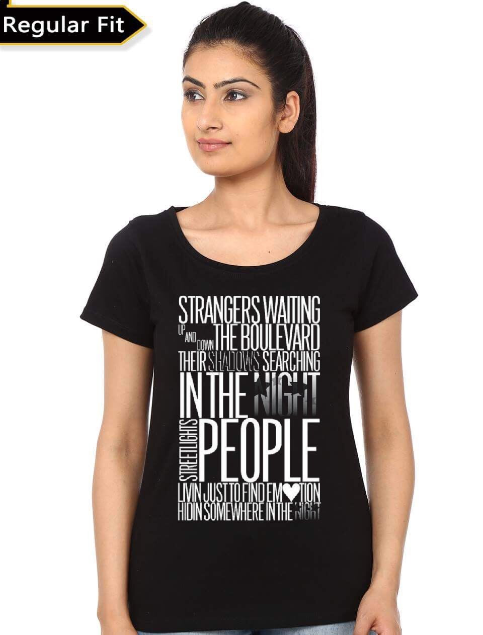 Strangers Waiting Girl’s Black T-Shirt