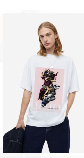 JoJo’s Bizarre Adventure White Oversized T-Shirt