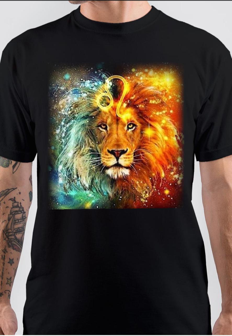 Leo Zodiac Black T-Shirt