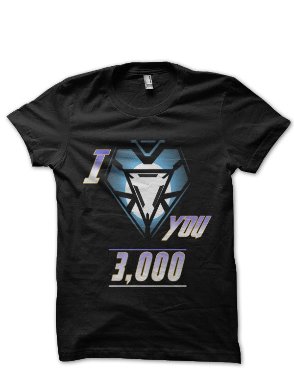 Love You 3,000 Black Half Sleeve T-Shirt