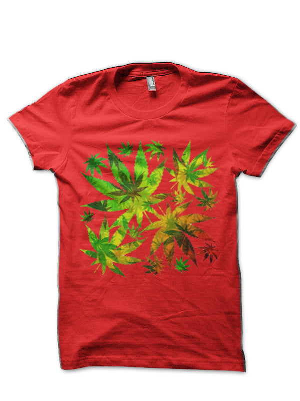 Marijuana Cannabis Leaves Pattern T-Shirt