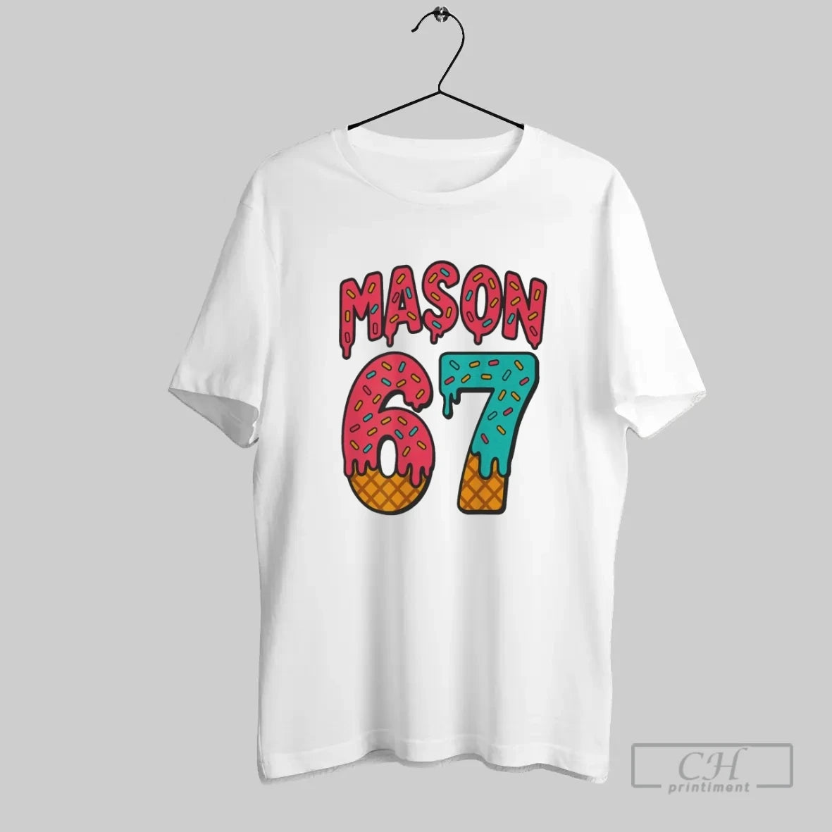 Mason 67 Ice Cream Cute Meme Six Seven On Back