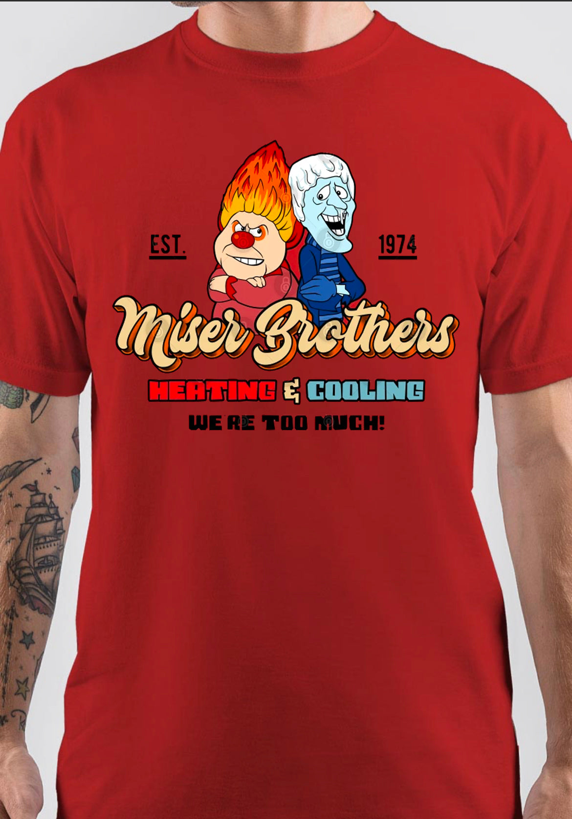 Miser Brothers Heating & Cooling Red T-Shirt