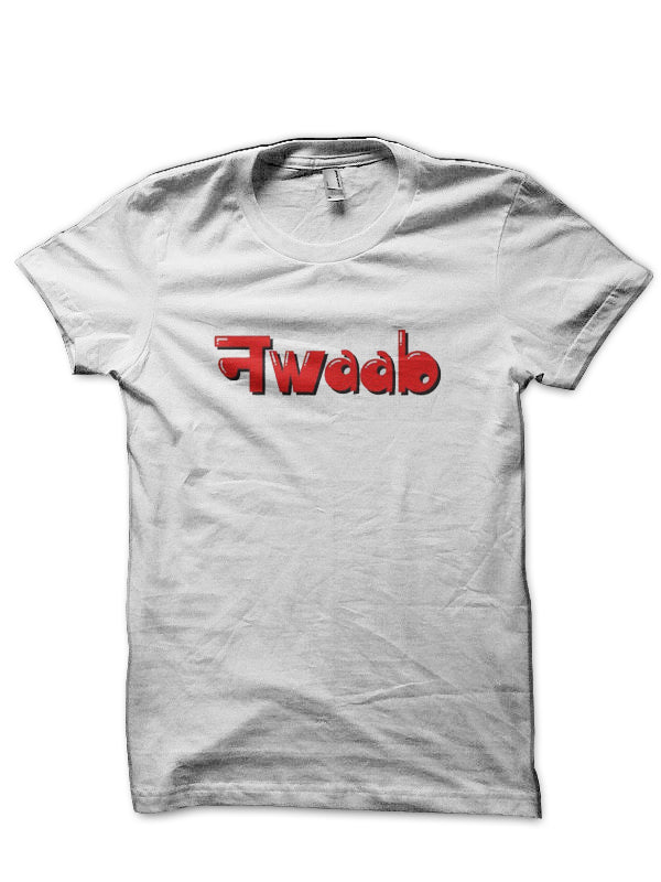 Nawab Hinglish Print White T-Shirt