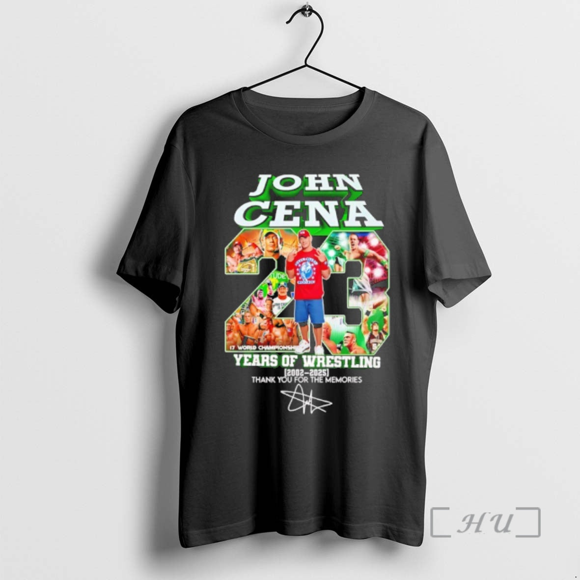 New John Cena 23 Years Of Wrestling 2002 2025 Thank You For The Memories Signature