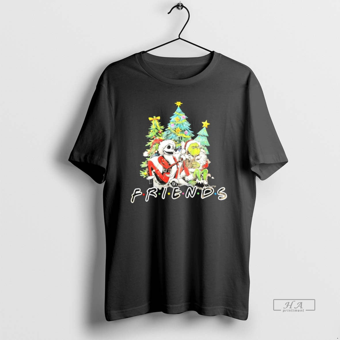 Official Friends Grinch And Jack Skellington Drunk Christmas