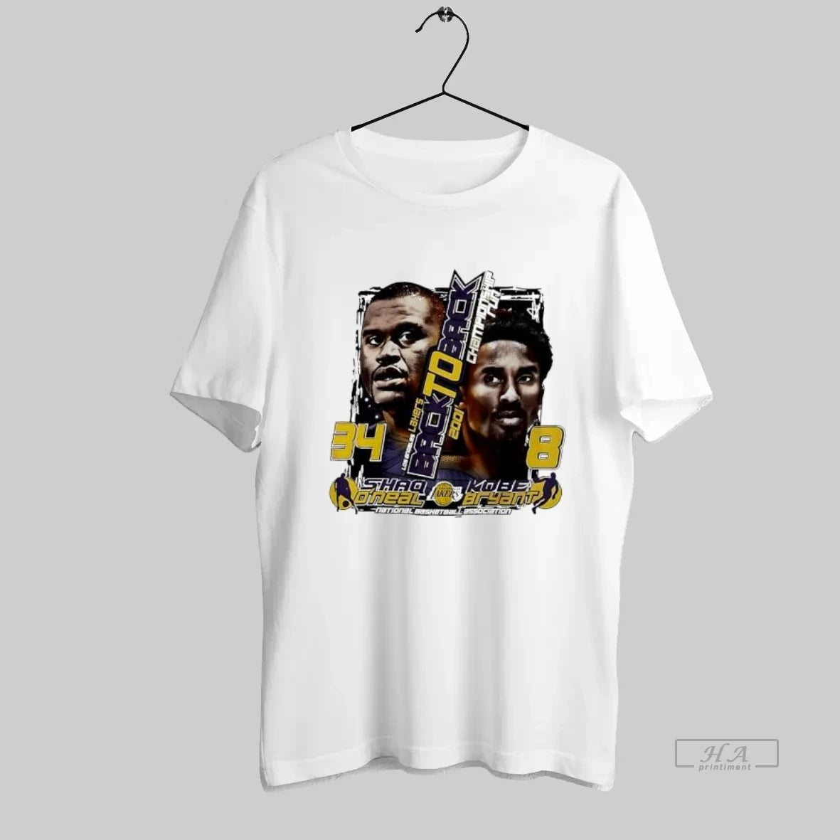 Official Los Angeles Lakers 34 Shaq 8 Kobe Back To Back 2001 Championship
