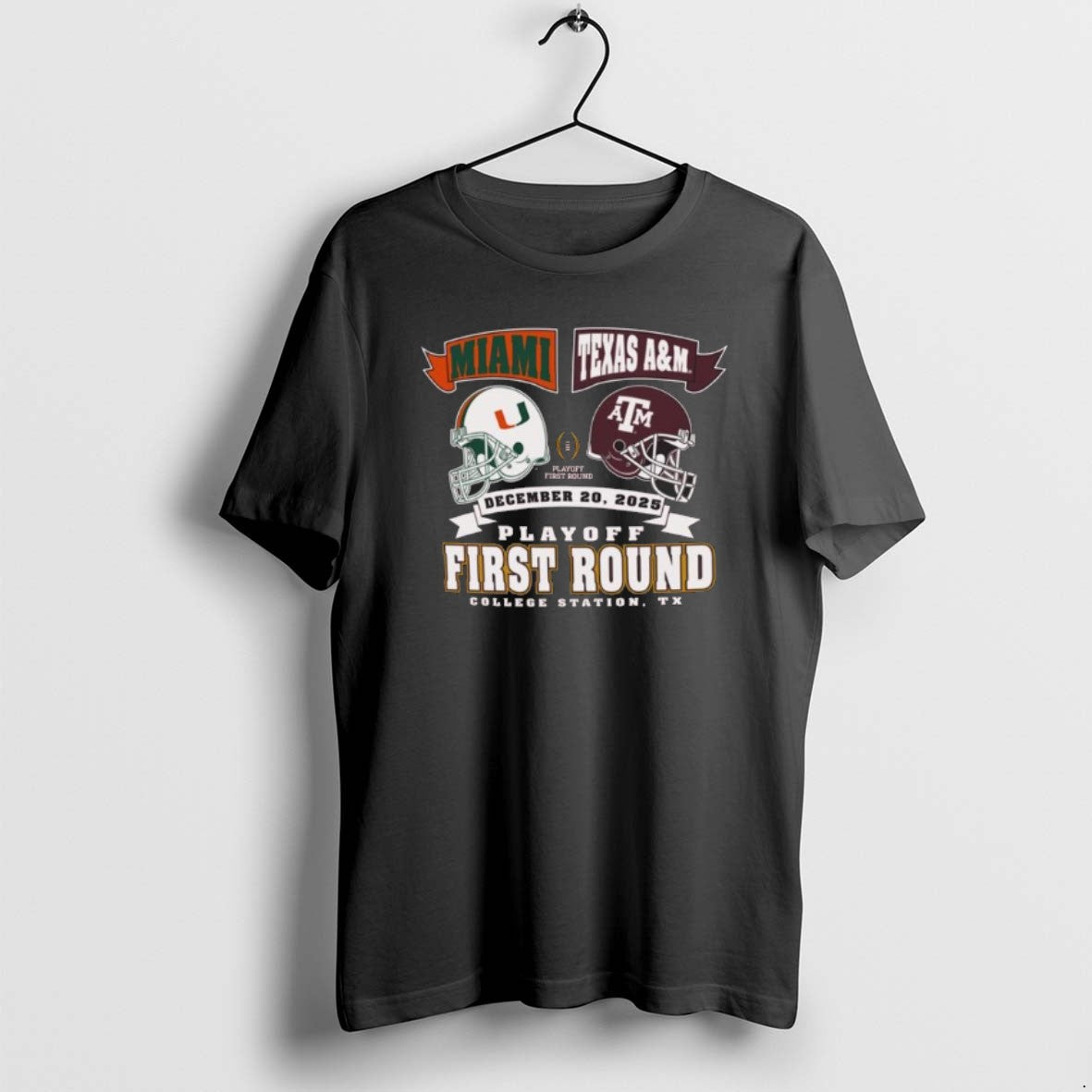 Official Miami Vs Texas Am Cfp Round 1 Head 2 Head Helmet Dec 20 2025