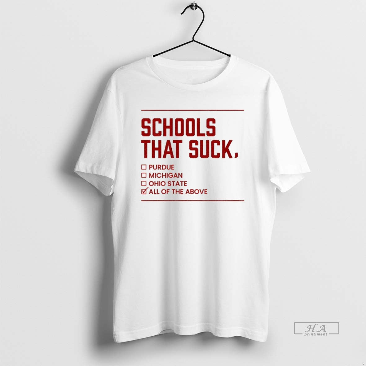 Official Schools That Suck Checkbox Indiana Hoosier Football Big10 Champions